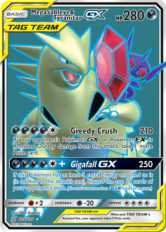 Mega Sableye & Tyranitar GX (225/236) [Sun & Moon: Unified Minds]