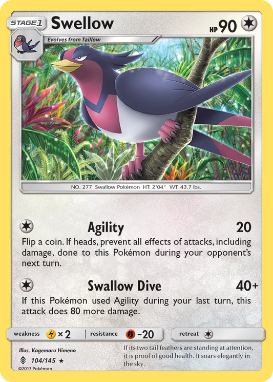 Swellow (104/145) [Sun & Moon: Guardians Rising]